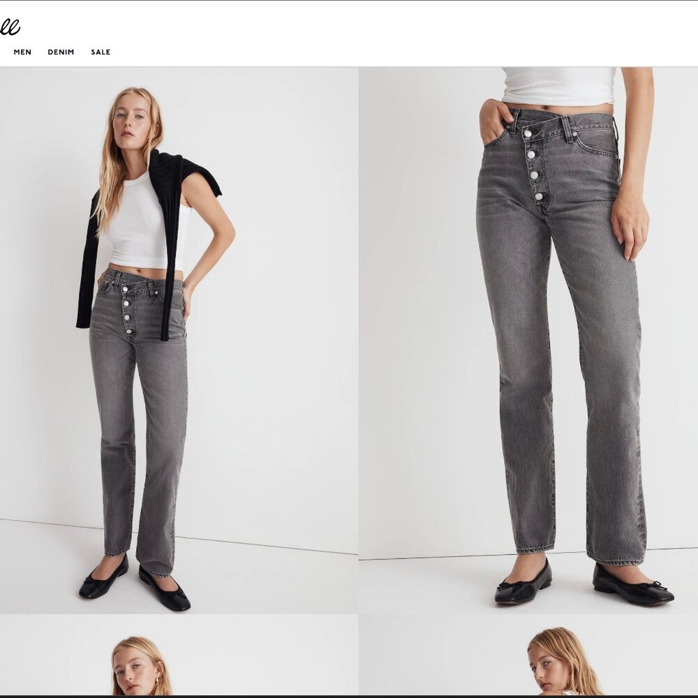 Madewell The '90s Straight Jean - Gray Size 30